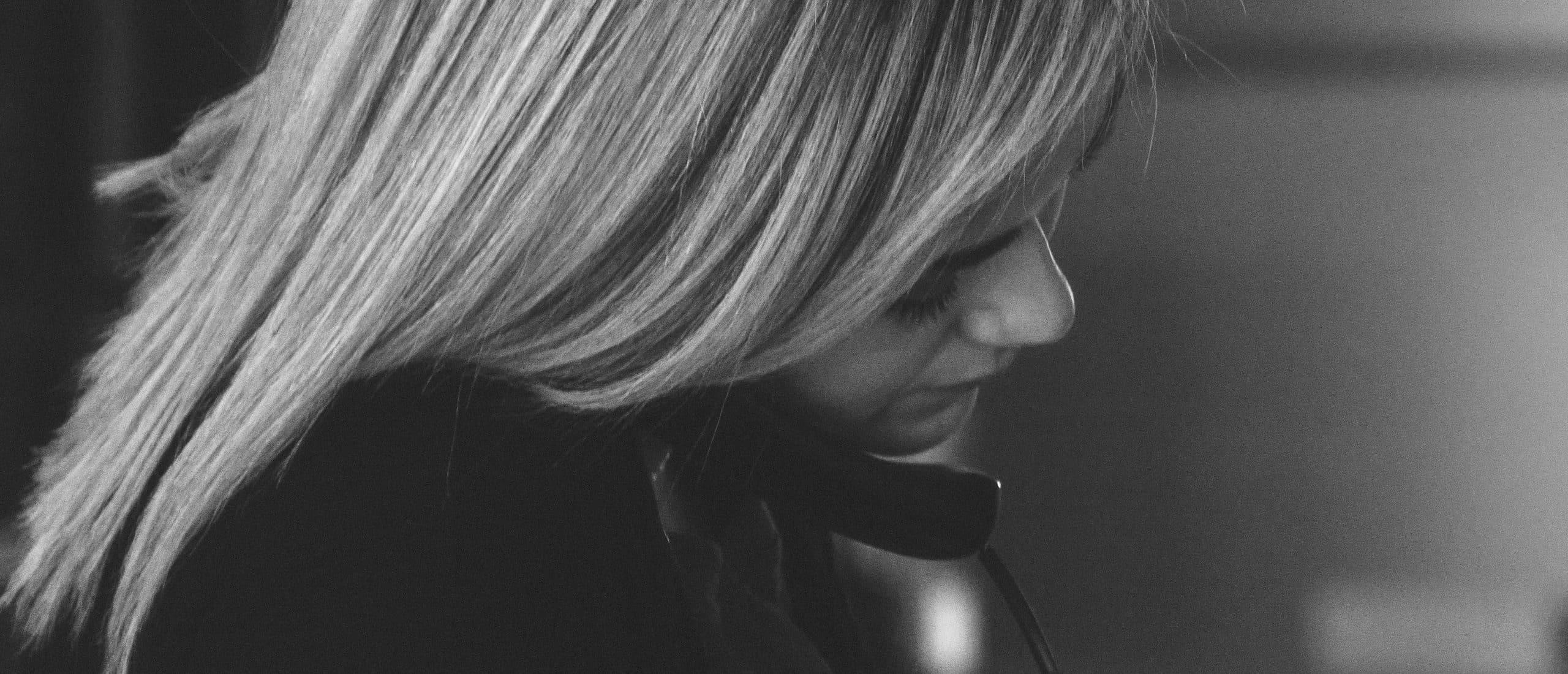 Teenage girl on a landline telephone.