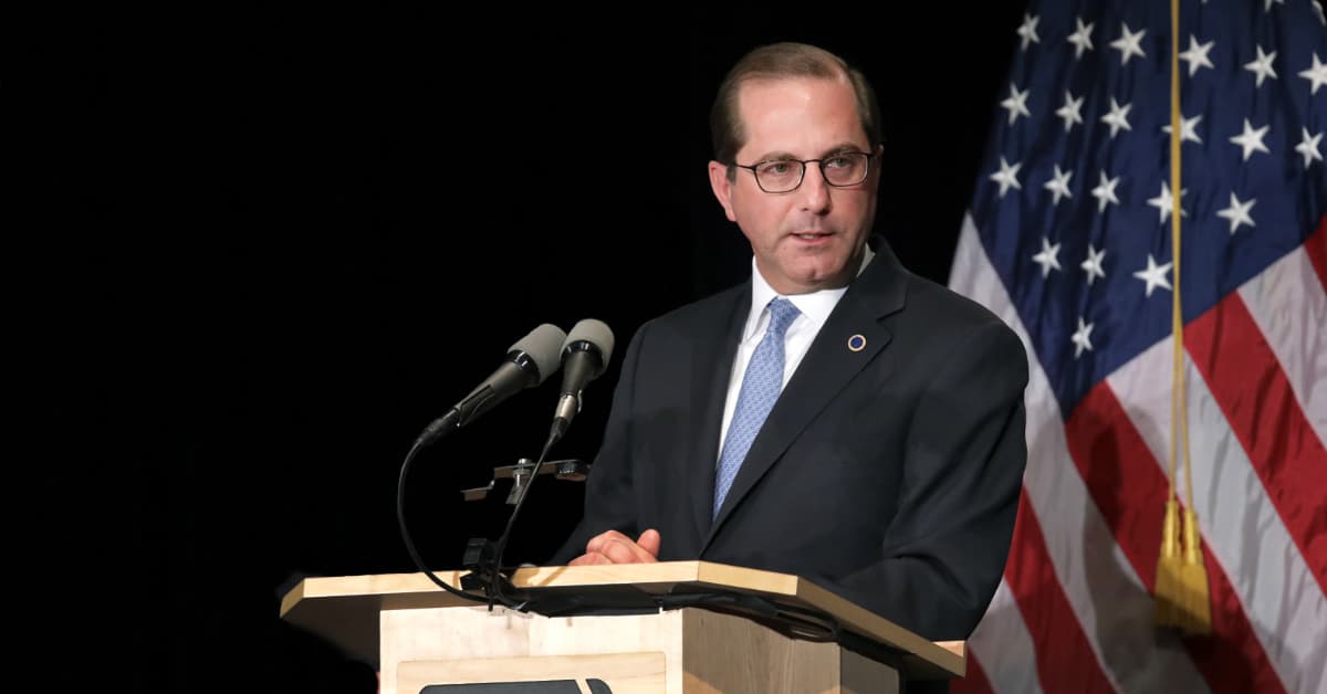 Secretary Alex Azar giving a speech. 